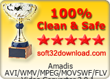 Amadis AVI/WMV/MPEG/MOVSWF/FLV  Video Converter 2.0.1 Clean & Safe award